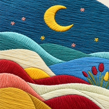 Moon & Mountain Embroidery Kit