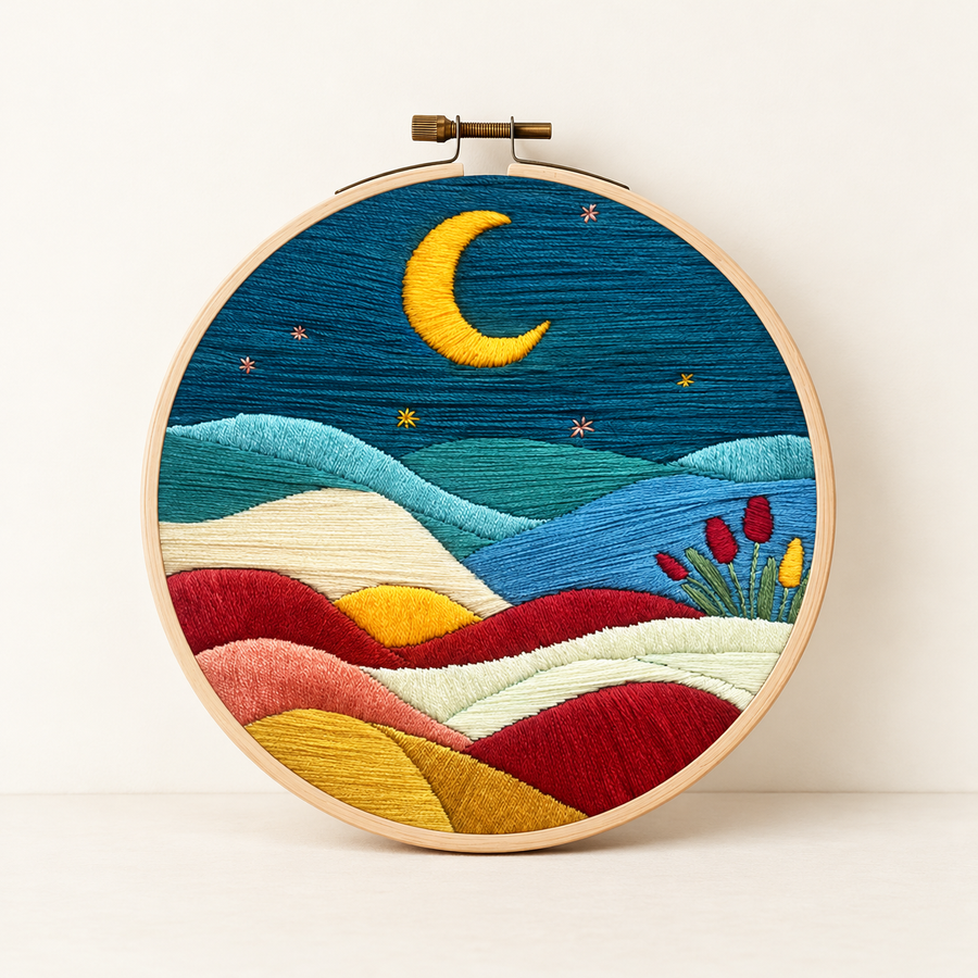 Moon & Mountain Embroidery Kit