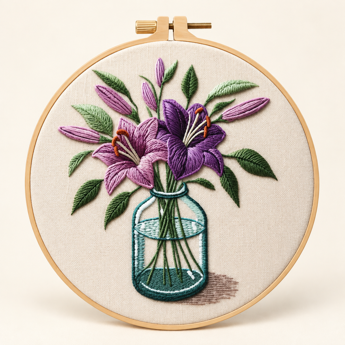 Purple Lily Embroidery Kit