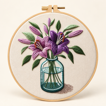 Purple Lily Embroidery Kit